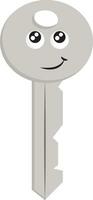 Light grey  smiling key   vector illustration on white background