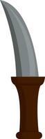 Steel knife with wooden handle  vector illustration on white background