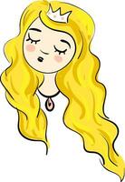 Cartoon of a sleeping blonde princesse vector illustration on white background