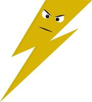 Angry yellow lightning   vector illustration on white background