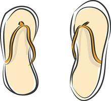 Simple vector illustration on white background of a pair of flip flops