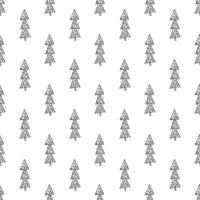 Seamless pattern with geometric minimal scandinavian Christmas tree doodle for decorative print, wrapping paper, greeting cards and fabric vector