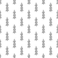 Seamless pattern with geometric minimal scandinavian Christmas tree doodle for decorative print, wrapping paper, greeting cards and fabric vector