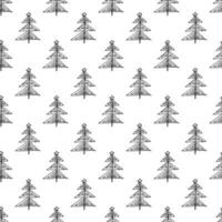 Seamless pattern with geometric minimal scandinavian Christmas tree doodle for decorative print, wrapping paper, greeting cards and fabric vector