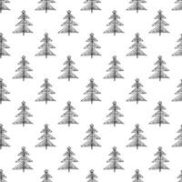 Seamless pattern with geometric minimal scandinavian Christmas tree doodle for decorative print, wrapping paper, greeting cards and fabric vector