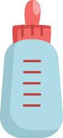 Light blue and pink feeding bottle  vector illustration on white background