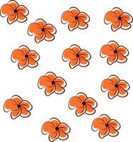 Vector illustration of orange hibiscus texture on white backlground