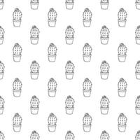 Seamless pattern with cactus doodle for decorative print, wrapping paper, greeting cards and fabric vector