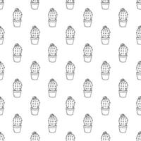 Seamless pattern with cactus doodle for decorative print, wrapping paper, greeting cards and fabric vector