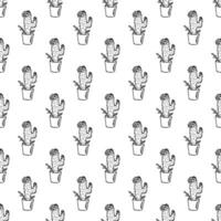 Seamless pattern with cactus doodle for decorative print, wrapping paper, greeting cards and fabric vector