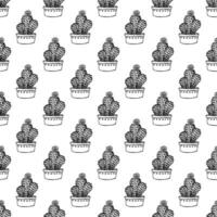 Seamless pattern with cactus doodle for decorative print, wrapping paper, greeting cards and fabric vector