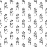 Seamless pattern with cactus doodle for decorative print, wrapping paper, greeting cards and fabric vector