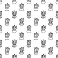 Seamless pattern with cactus doodle for decorative print, wrapping paper, greeting cards and fabric vector