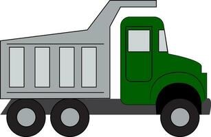 Simple vector illustration of a green truck  white background