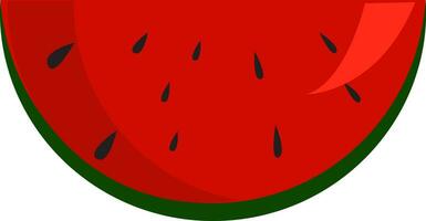 Slice of fresh watermelon  illustration  print  vector on white background