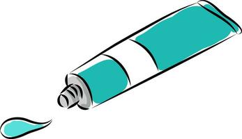 azul tubo de pasta dental ilustración color vector en blanco antecedentes