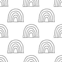 Seamless pattern with rainbow doodle for decorative print, wrapping paper, greeting cards, wallpaper and fabric vector