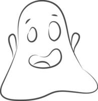 Simple sketch of a ghost  vector illustration on white background