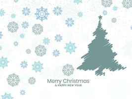 Modern Merry Christmas festival snowflakes decorative card design vector