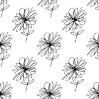 Summer seamless pattern with flowers doodle for decorative print, wrapping paper, greeting cards, wallpaper and fabric vector