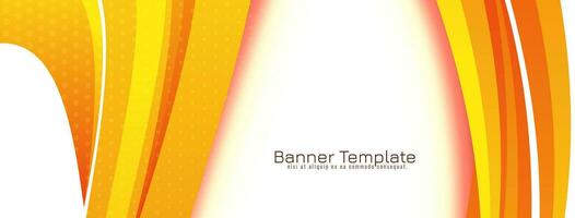 Abstract Yellow and orange color dynamic wave style banner design vector