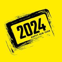 Modern Happy new year 2024 decorative grunge frame background design vector