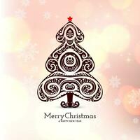 Modern Merry Christmas festival decorative greeting card vector