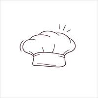 Hand Drawn illustration of chef hat icon. Doodle Vector Sketch Illustration