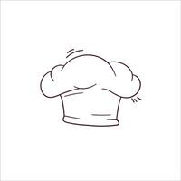 Hand Drawn illustration of chef hat icon. Doodle Vector Sketch Illustration