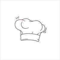 Hand Drawn illustration of chef hat icon. Doodle Vector Sketch Illustration