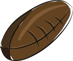 Brown american football ball  illustration  color  vector on white background