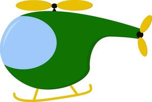 el verde y amarillo juguete helicóptero vector o color ilustración