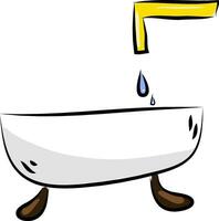 Bathtub with faucet  illustration  color  vector on white background