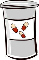Grey bottle for medications  vector illustration on white background