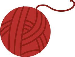 Red ball of yarn  illustration  color  vector on white background