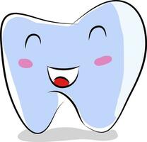 Cartoon of a smiling tooth vector illustration on white background