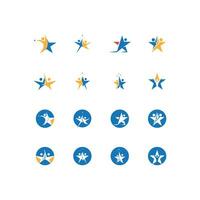 Star success people care logo and symbols template vector