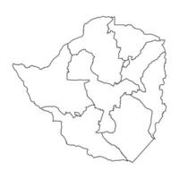 Zimbabwe map with administrative divisions. Vector illustration.