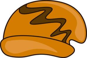 The brown winter hat with curved design vector or color illustration