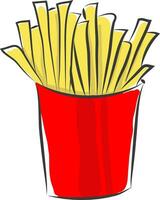 A box of French fries vector or color illustration