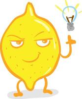 A smart yellow lemon vector or color illustration