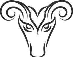 Zodiac sign of aries  illustration  color  vector on white background