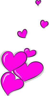 Beautiful pink colored hearts vector or color illustration