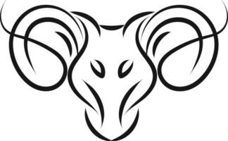 Aries sign tattoo  illustration  color  vector on white background