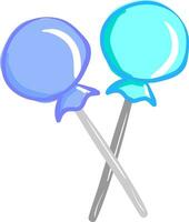 A pair of blue lollipops vector or color illustration