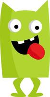 A happy monster green in color looks terrifying vector or color illustration