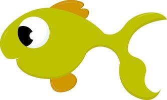 Small green fish vector or color illustration