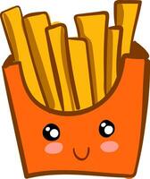 A box of potato fries vector or color illustration