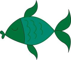 A small green fish vector or color illustration