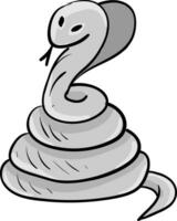 Grey cobra snake vector or color illustration